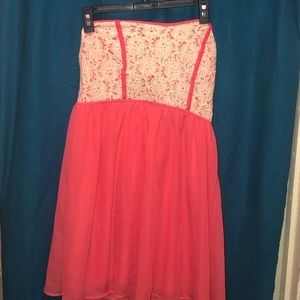 Strapless mini dress